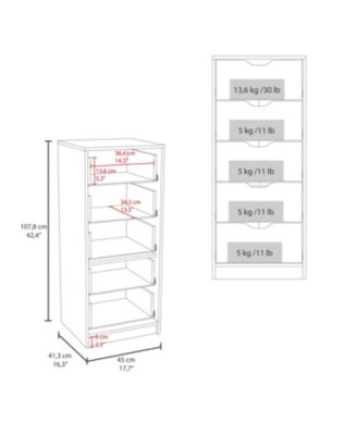 5 Drawer Rustic Natural Dresser Sturdy Cabinet for Living Room Home Furniture with Spacious Drawers Easy Assembly Durable