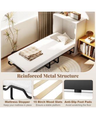 Cot Size Murphy Bed Folding Design with Lockable Wheels