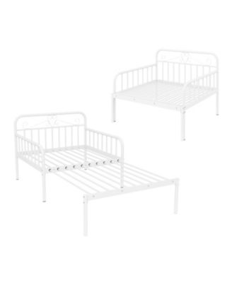 Extendable Metal Daybed with Guardrails and Armrests