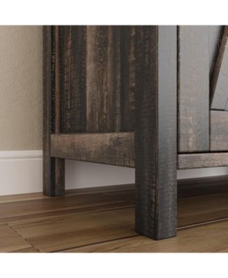 Farmhouse Sideboard Buffet Cabinet with Adjustable Shelves and Barn Doors Rustic Modern Coffee Bar and Kitchen Organizer Brown