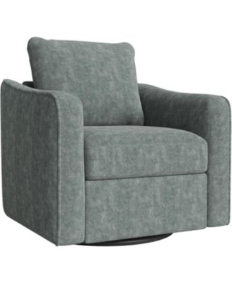 Accent Chair for Living Room, 360° Swivel, Modern Linen Armchair, Comfy Upholstered Seat, Single Sofa