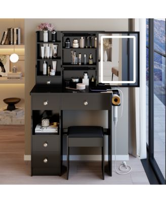 Elegant Modern Wooden Nightstand with Storage Space Finish Bedside Table for Bedroom Living Room