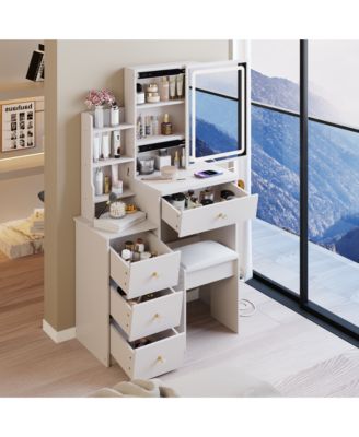 Elegant Modern Wooden Nightstand with 2 Drawers Finish Bedside Table for Bedroom Living Room