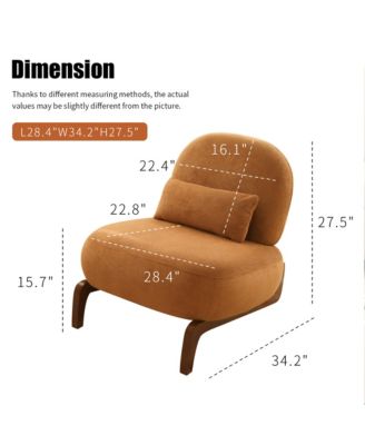 Velvet Accent Chair, Comfy Reading Chair, Cute Living Room Chair with Solid Wood Legs and Soft Cushion for Bedroom, Balcony