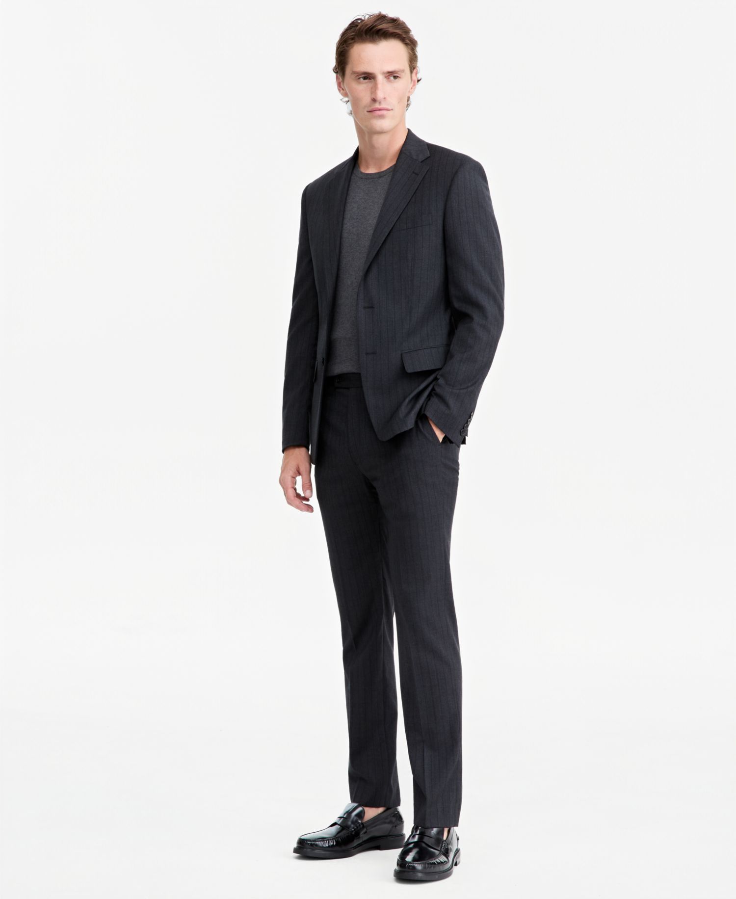 Men's Slim-Fit Wool-Blend Pinstripe Suit Separates