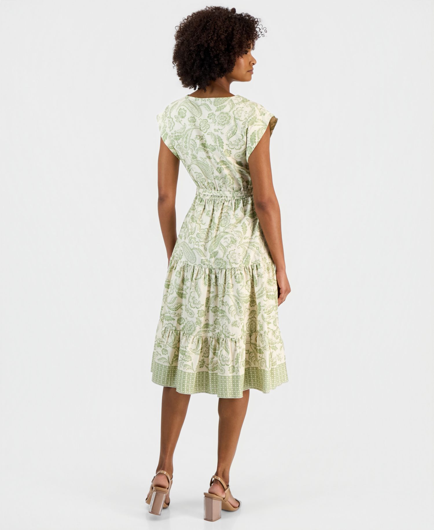 Women's Cotton Dolman-Sleeve Midi Dress