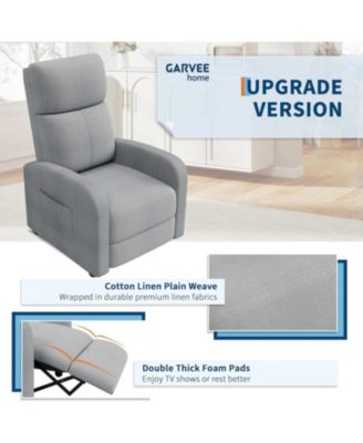 Recliner Chair for Adults, Lazy Recliner Ergonomic Adjustable Single Sofa Enhanced with Side Pocket, Tall Back, Wide Arms & Padded Seat