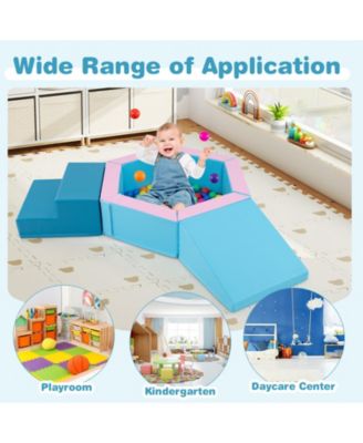 3-Piece Baby Foam Climbing Blocks Set with 100 Ocean Balls