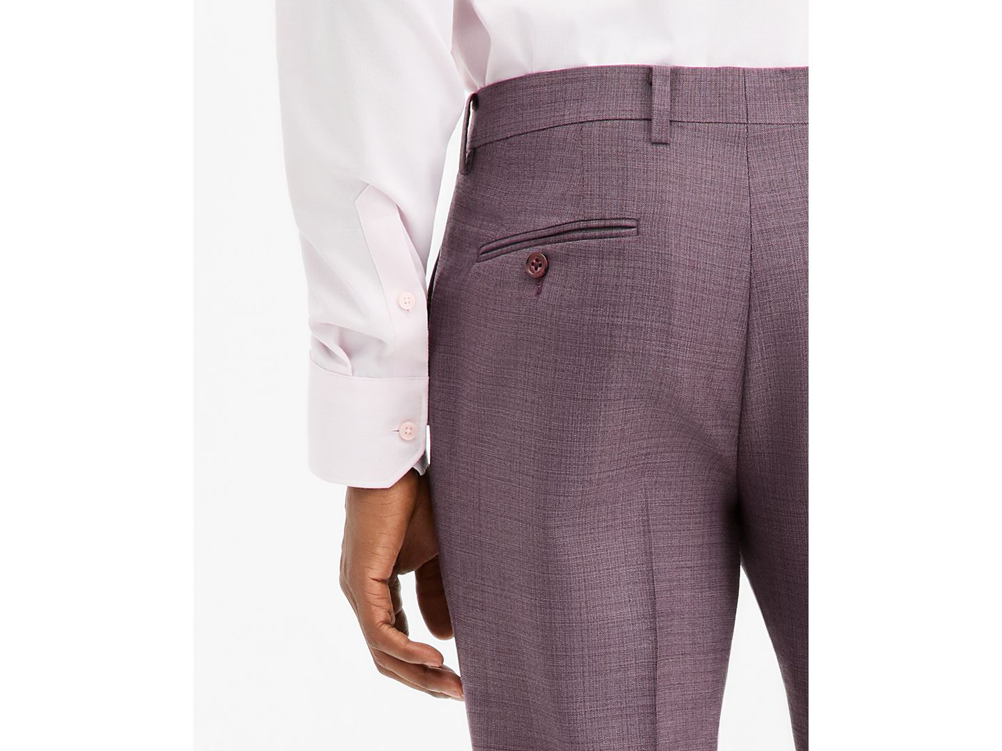 Мужские брюки Ted by Ted Baker Modern-Fit Purple Solid Suit Separate, цвет: Фиолетовый — фото 6