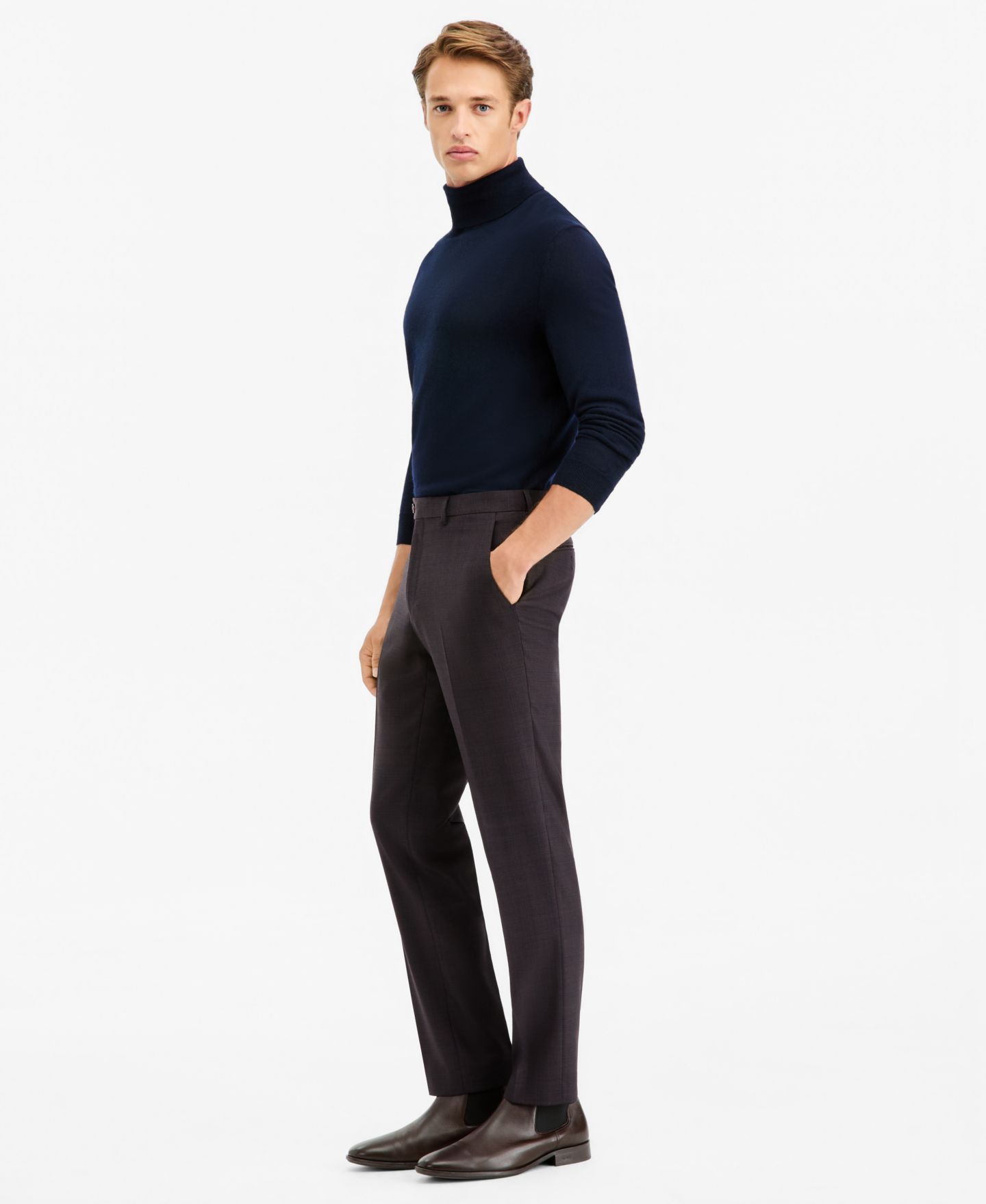 Мужские брюки Ted by Ted Baker Modern-Fit Burgundy Plaid Suit Separate, цвет: Фиолетовый — фото 2