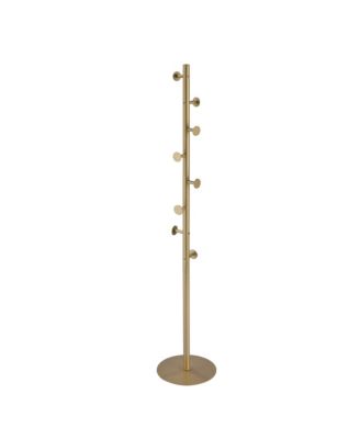 Modern Freestanding Hat & Coat Stand Metal Floor Coat Rack with Multiple Hooks, Heavy Round Base, Space-Saving Design