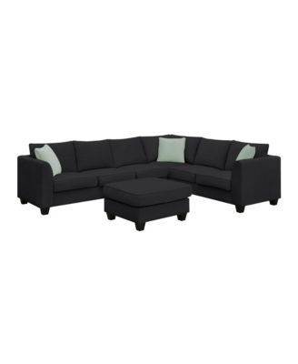 11287" Sectional Sofa Couches Living Room Sets, 7 Seats Modular Sectional Sofa with Ottoman