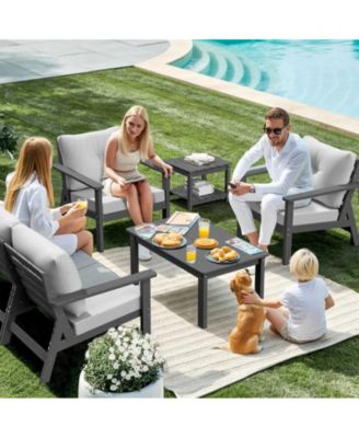 Piece HDPE Weather-Resistant Outdoor Patio Conversation Seating Set