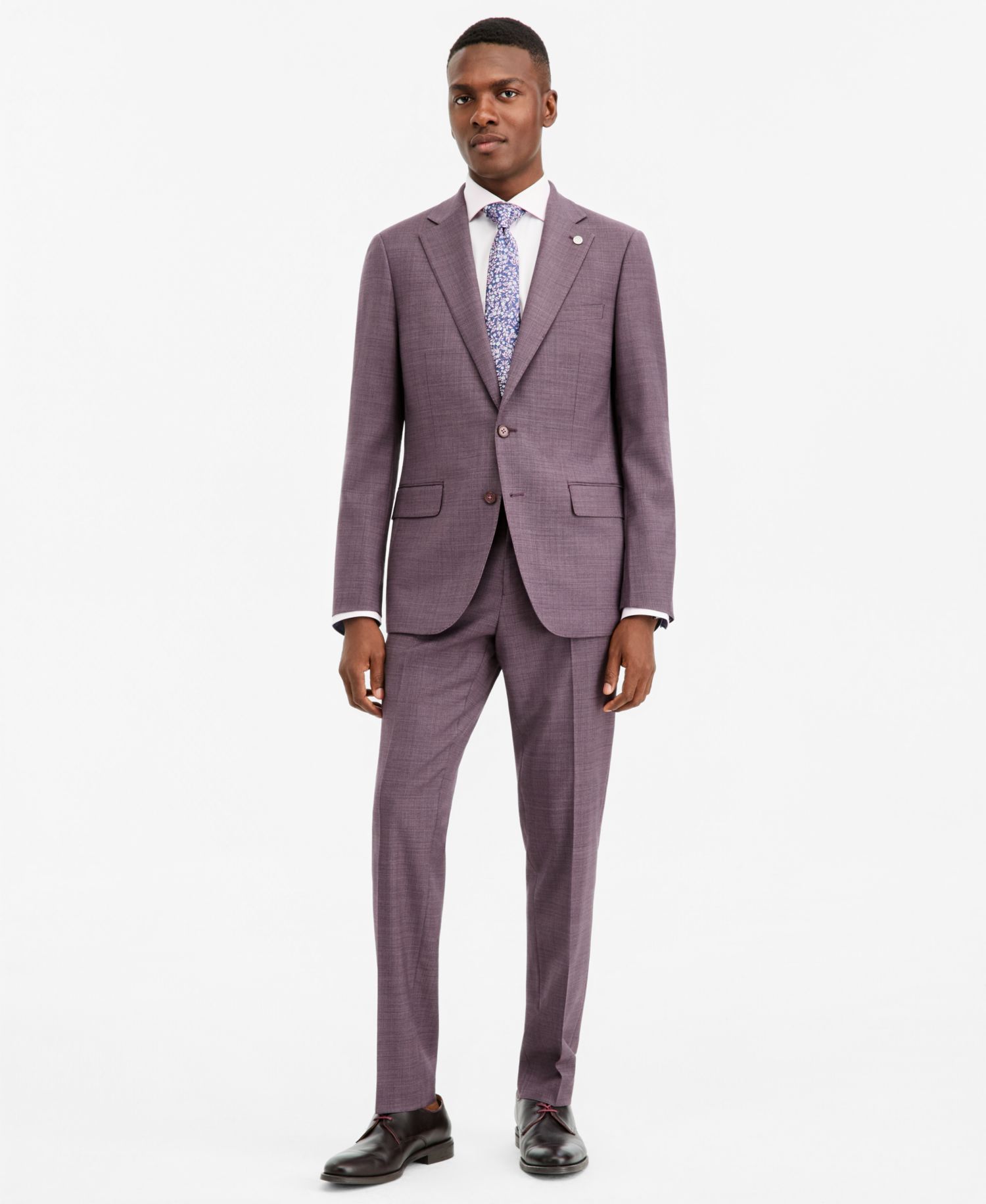 Men's Modern-Fit Purple Solid Suit Separate Pants