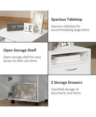 Mobile File Cabinet - Home Office Storage Cabinet Organizer with a Shelf, a Large Drawer and Door Cabinet Fits Under Desks.
