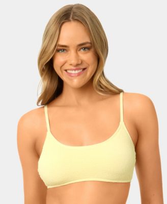 Women's Popcorn Scrunch Scoop Neck Swim Bikini Top