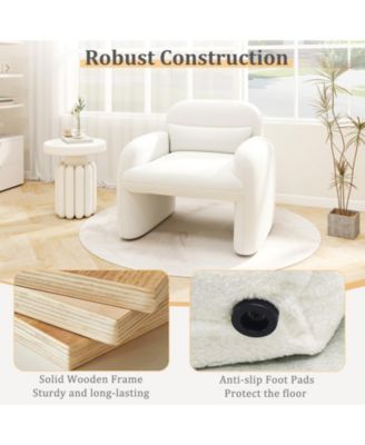 Modern Accent Chair with Waist Pillow and Armrests for Living Room Bedroom