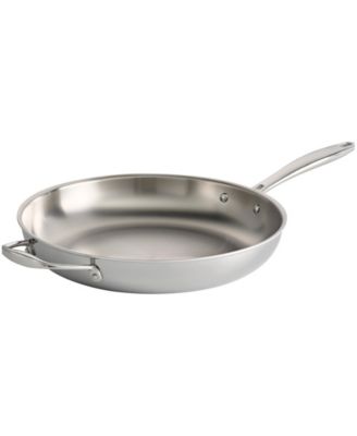 Signature Tri-Ply Clad Stainless Steel 12-Inch Large Frying Pan with Helper Handle