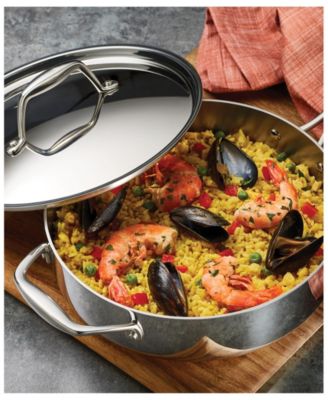 Signature 3-Quart Tri-Ply Clad Stainless Steel Saute Pan with Lid