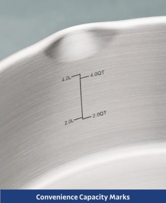 Tempo Tri-Ply Base Stainless Steel 6-Quart Braiser Pan with Glass Lid