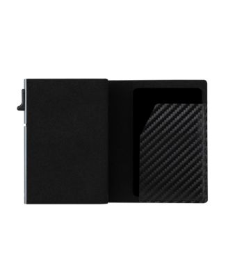 Men's Card Block Slim RFID Blocking Credit Card Wallet PU Carbon