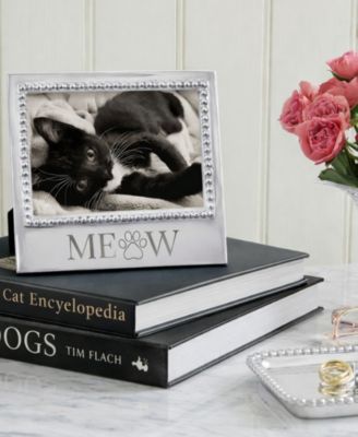 Aluminum Meow Beaded Frame, 4" x 6"