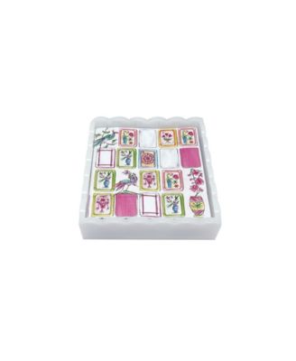 Mahjong Scalloped Cocktail 5.75" Napkin Box Set