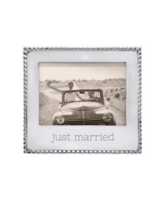 Just Married Beaded Aluminum Frame, 5" x 7"