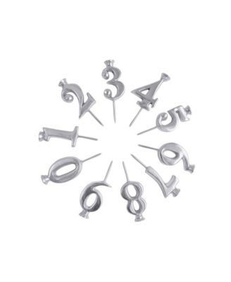 Aluminum 10-Pc. Number Candle Holder Set