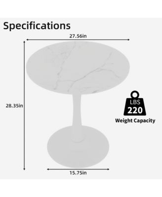 27.6" Coffee Table, Modern Tulip Center Table, Mid-Century Leisure Table for Small Places, Living Room