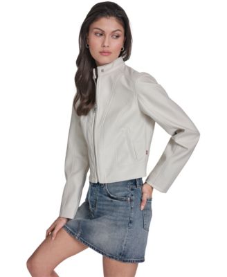 Women's Faux Leather Racer Jacket