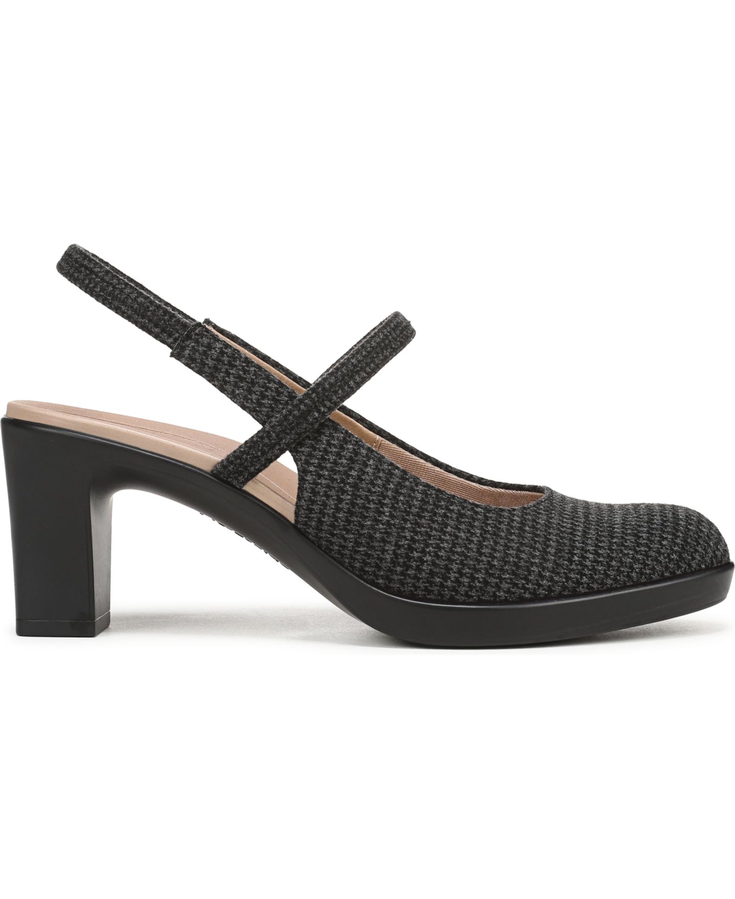 Женские туфли LifeStride Evoke Block Heel Slingback Pumps, цвет: Чёрный / Серая гусиная лапка — фото 2