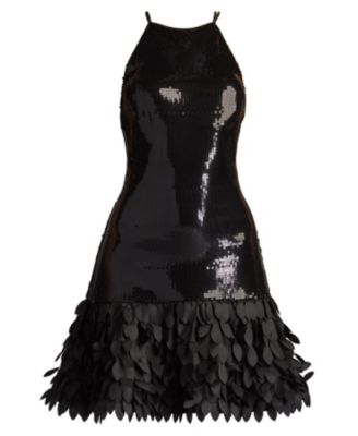 Women's Leni Sequin Petal-Hem Mini Dress