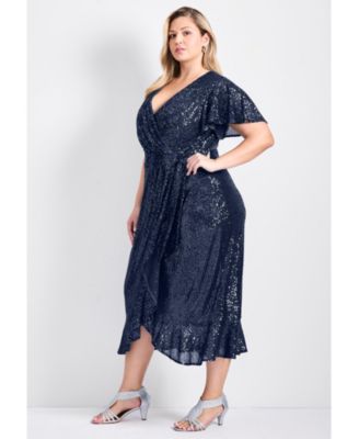 Women's Plus Size Nina Sequin Wrap Dress