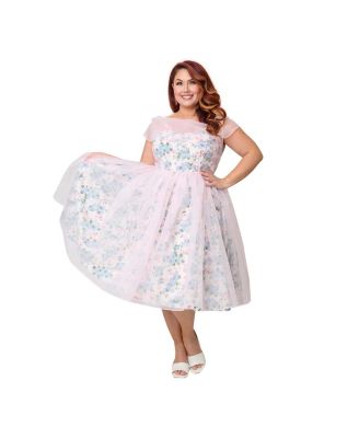 Plus Size 1960s Modern Art Swing Dress