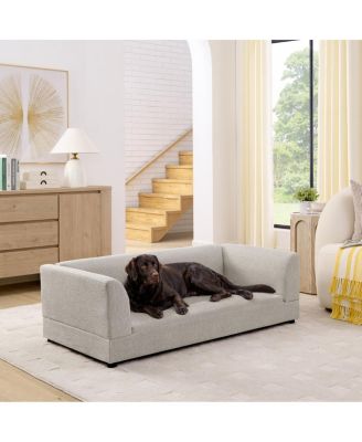 Oversized Dog Sofa with Backrest and Armrests for Medium and Large Dogs