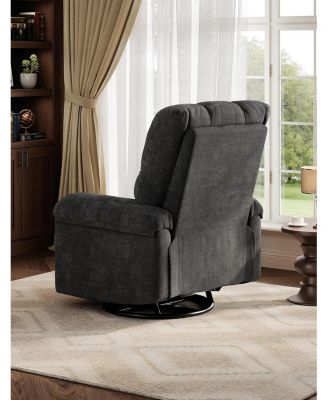 Oversized Swivel Rocker Recliner - Chenille Upholstered, 350lb Capacity, Infinite Recline for Living Room