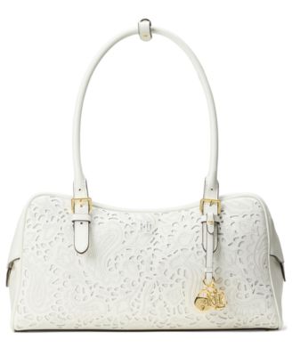 Marcy Large Perforated Leather Slim Shoulder Bag