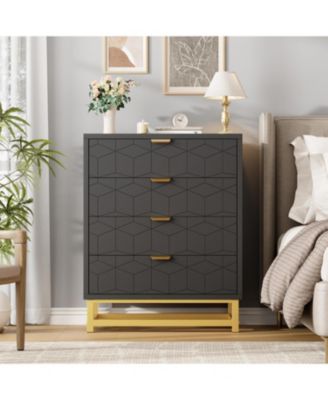 Drawer Dresser Modern Design Gold Handles for Living Room and Hallway