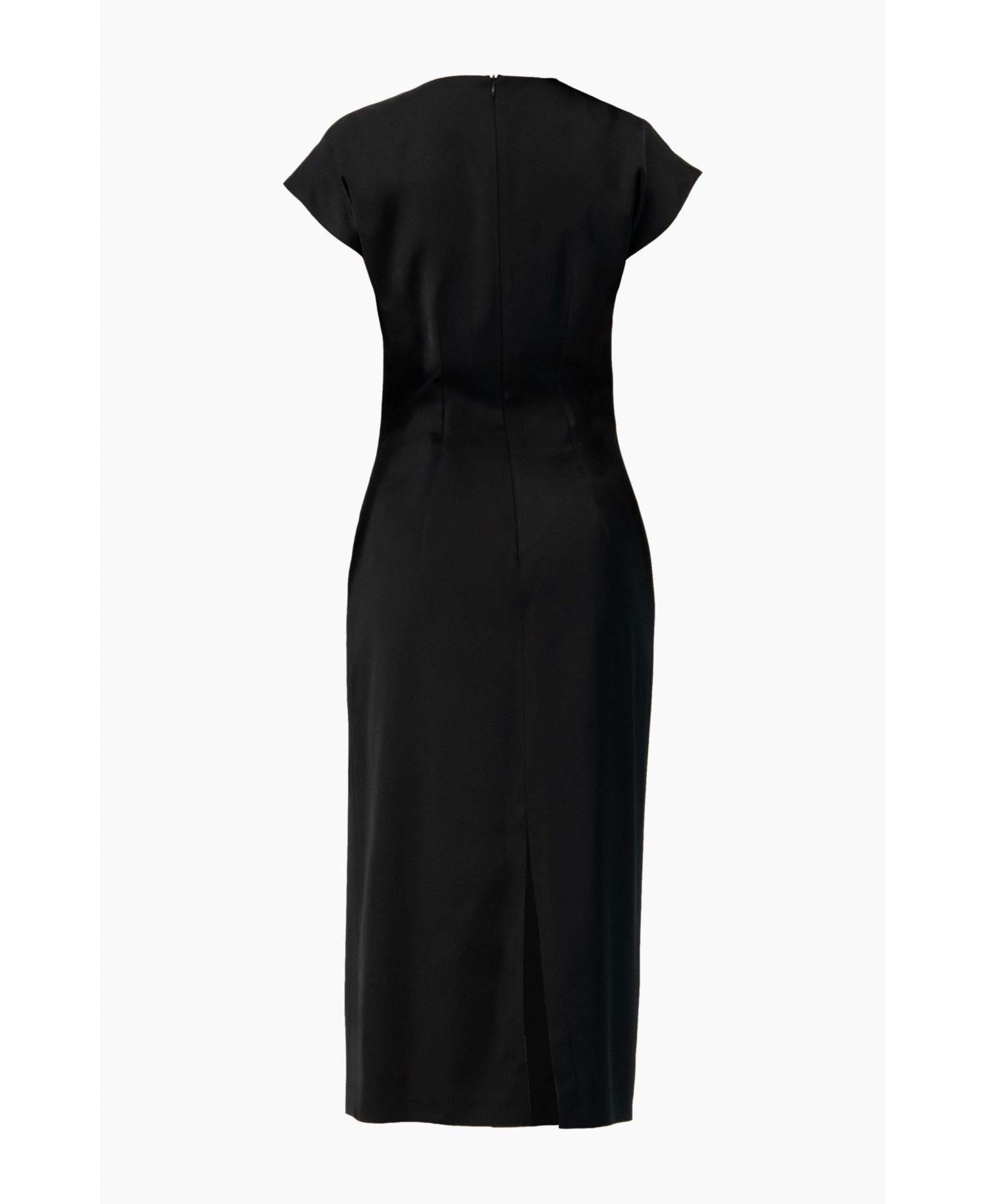 Women's Off-Shoulder Straight Satin Dress with Side Knot