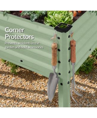 48x24x30in Elevated Galvanized Metal Garden Bed w/ Corner Protectors