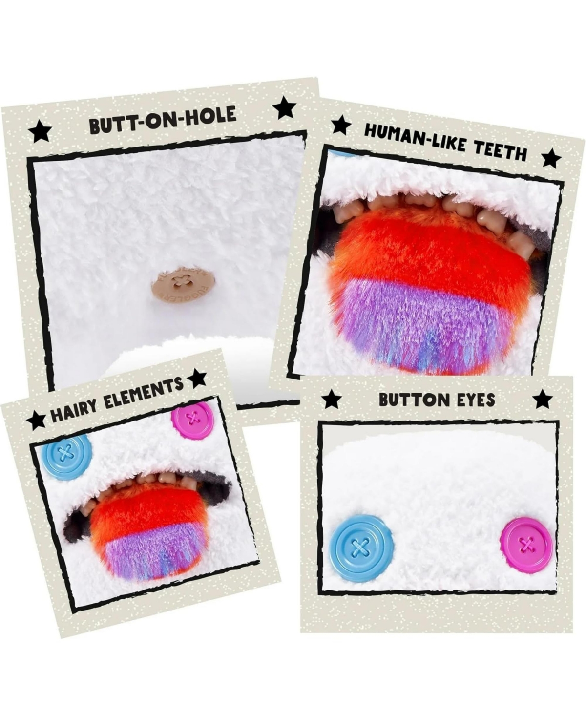 Fugglers Hairy Fuggs Oogah Boogah Rainbow Tongue 9 Inch Plush Toy