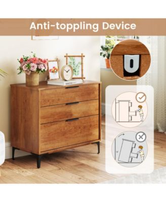 Three Drawer Dresser with Interlock Safety System