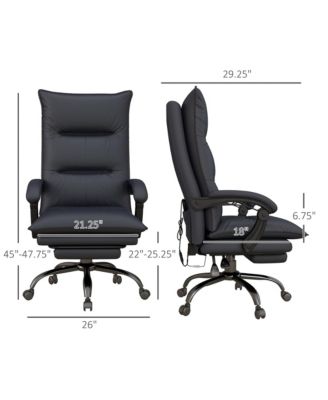 Microfiber Office Chair with Massage Heat and Footrest
