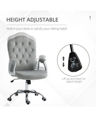 Home Office Chair Velvet Computer Chair Button Tufted with Swivel Wheels