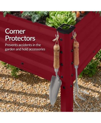 48x24x30in Elevated Galvanized Metal Garden Bed w/ Corner Protectors