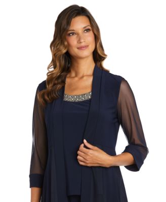 Embellished Layered-Look Pantsuit