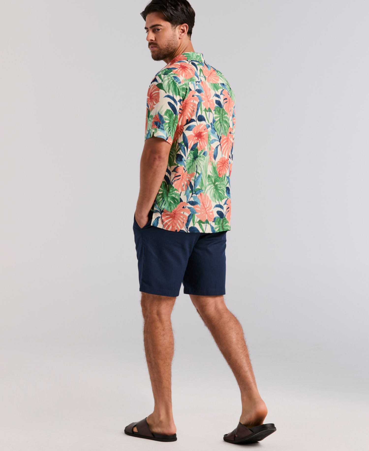Men's Botanical Print Viscose Shirt