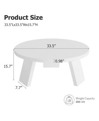 Round Wood Coffee Tables for Living Room,Circle Coffee Table,for Apartment, Easy Assembly