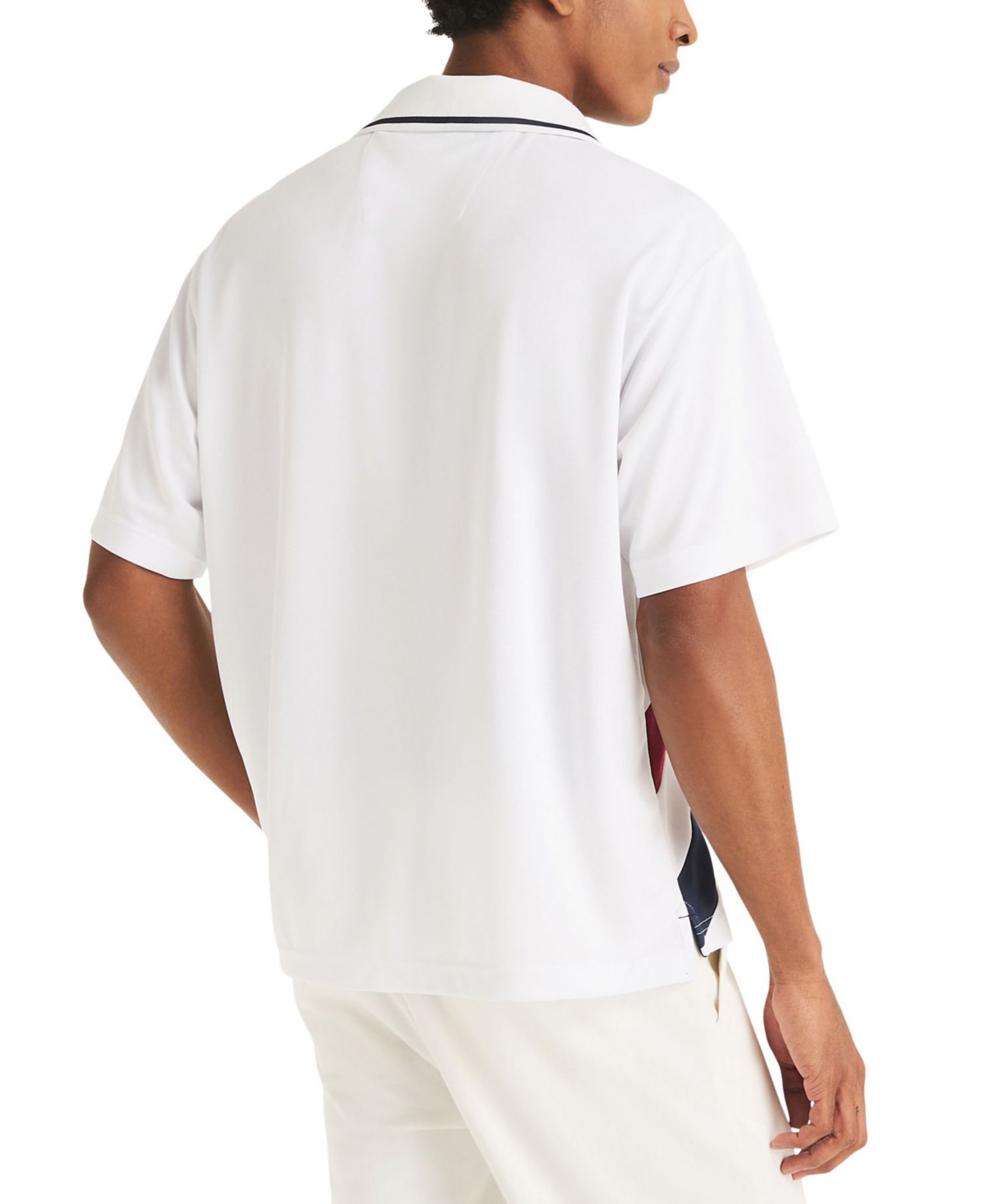 Men's Diagonal Blocking Johnny Collar Polo Shirt